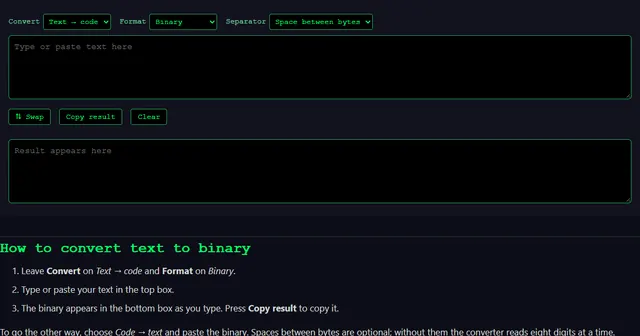 Binary Translator screenshot